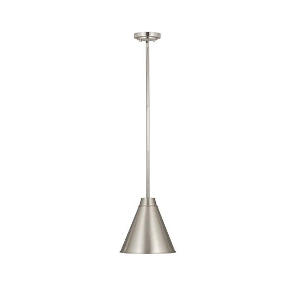 Eaton 1 Light Pendant, Brushed Nickel